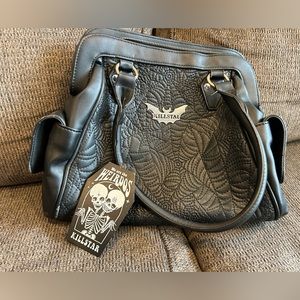 Killstar Black Quilted Shoulder Bag